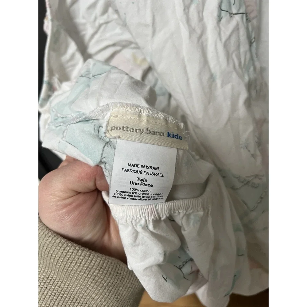 Pottery Barn Kids Twin Flat &Fitted Sheet, 1 Pillow Case Princess Ellie Unicorn